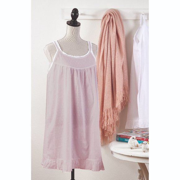 Pink Cotton Embroidered Nightgown - Picture 2 of 3